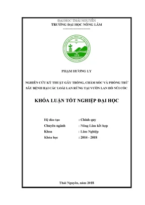 Luận văn nghiên cứu kỹ thuật gây trồng chăm sóc và phòng trừ sâu bệnh hại các loại lan rừng hài lông paphiopedilum hirsutissimum hoàng thảo hoa vàng