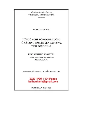 Luận văn thạc sĩ ngữ văn từ ngữ nghề đóng ghe xuồng ở xã long hậu huyện lai vung tỉnh đồng tháp