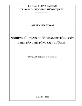 Luận án tiến sĩ kỹ thuật nghiên cứu tăng cường dầm bê tông cốt thép bằng bê tông cốt lưới dệt