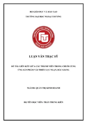 Luận văn thạc sĩ liên kết giữa các thành viên trong chuỗi cung ứng sản phẩm vải thiều lục ngạn bắc giang