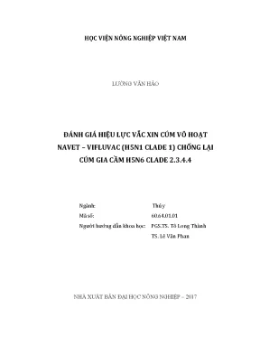 Luận văn thạc sĩ đánh giá hiệu lực vắc xin cúm vô hoạt navet vifluvac h5n1 clade 1 chống lại cúm gia cầm h5n6 clade 2 3 4 4