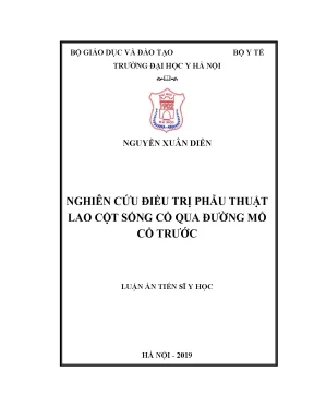 Luận án tiến sĩ nghiên cứu điều trị phẫu thuật lao cột sống cổ qua đường mổ cổ trước