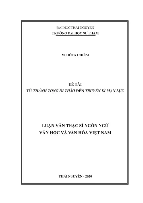 Luận văn thạc sĩ từ thánh tông di thảo đến truyền kì mạn lục