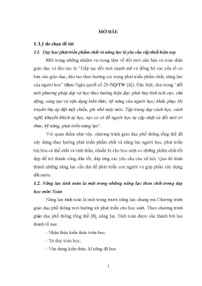 Luận văn thạc sĩ sư phạm toán phát triển năng lực tính toán cho học sinh trong dạy học đa thức lớp 7