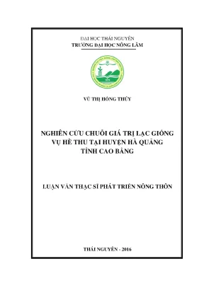 Luận văn thạc sĩ nghiên cứu chuỗi giá trị lạc giống vụ hè thu tại huyện hà quảng tỉnh cao bằng