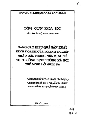 Luận văn nâng cao hiệu quả sản xuất kinh doanh của doanh nghiệp nhà nước trong nền kinh tế thị trường định hướng xã hội chủ nghĩa ở nước ta 1