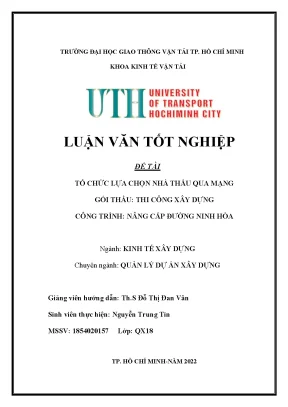Luận văn tổ chức lựa chọn nhà thầu qua mạng gói thầu thi công xây dựng công trình nâng cấp đường ninh hòa