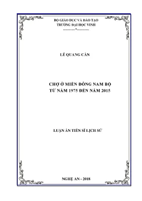Luận án tiến sĩ chợ ở miền đông nam bộ từ năm 1975 đến năm 2010