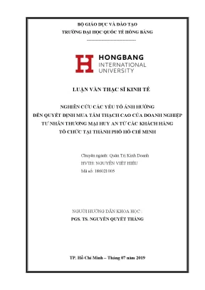 Luận văn thạc sĩ nghiên cứu các yếu tố ảnh hưởng đến quyết định mua tấm thạch cao của doanh nghiệp tư nhân thương mại huy an từ các khách hàng tổ chức tại thành phố hồ chí minh