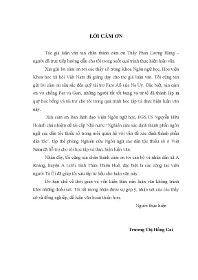 Luận án tiến sĩ ngôn ngữ học ngữ âm tiếng ta ôi trên tư liệu tiếng ta ôi ở xã a roàng huyện a lưới tỉnh thừa thiên huế