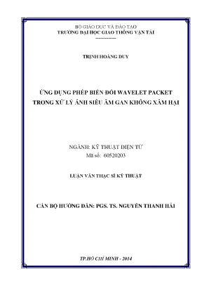 Ứng dụng phép biến đổi wavelet packet trong xử lý ảnh siêu âm gan không xâm hại luận văn thạc sỹ kỹ thuật điện tử