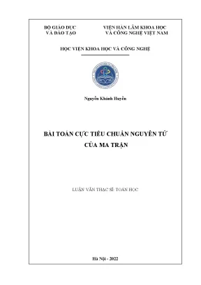 Luận văn thạc sĩ bài toán cực tiêu chuẩn nguyên tử của ma trận