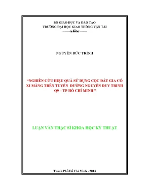 Đánh giá hiệu quả cọc đất gia cố xi măng trên tuyến đường nguyễn duy trinh quận 9 thành phố hồ chí minh luận văn thạc sỹ xây dựng đường ô tô và đường thành phố