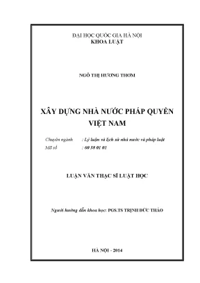Luận văn thạc sĩ xây dựng nhà nước pháp quyền việt nam