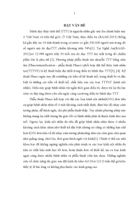 Luận án tiến sĩ nghiên cứu hiệu quả kính nội nhãn đa tiêu cự trong phẫu thuật phaco điều trị bệnh đục thể thủy tinh