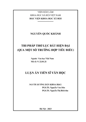 Luận án thi pháp thơ lục bát hiện đại qua một số trường hợp tiêu biểu