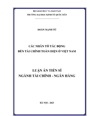 Luận án các nhân tố tác động đến tài chính toàn diện ở việt nam