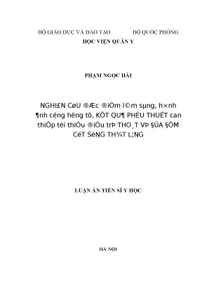 Luận án tiến sĩ nghiên cứu đặc điểm lâm sàng hình ảnh cộng hưởng từ kết quả phẫu thuật can thiệp tối thiểu điều trị thoát vị đĩa đệm cột sống thắt lưng