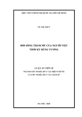 Luận án tiến sĩ đời sống thẩm mỹ của người việt thời kỳ hùng vương