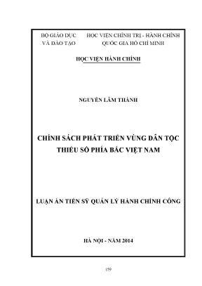 Luận án tiến sĩ chính sách phát triển vùng dân tộc thiểu số phía bắc việt nam
