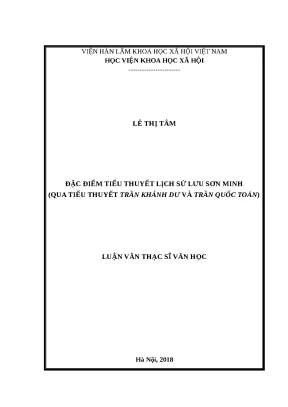 Luận văn thạc sĩ đặc điểm tiểu thuyết lịch sử lưu sơn minh qua tiểu thuyết trần khánh dư và trần quốc toản lv thạc sĩ