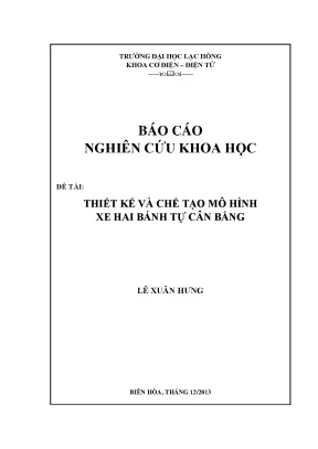 Luận văn thiết kế và chế tạo mô hình xe hai bánh tự cân bằng