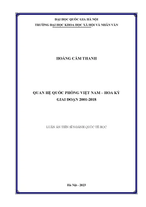 Luận án tiến sĩ quan hệ quốc phòng việt nam hoa kỳ