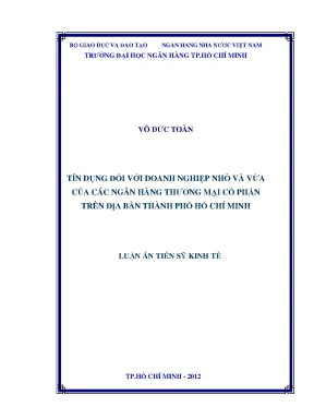 Luận văn tín dụng đối với doanh nghiệp nhỏ và vừa của các ngân hàng