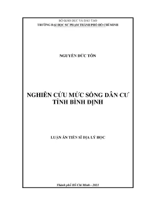 Luận án tiến sĩ nghiên cứu mức sống dân cư tỉnh bình định