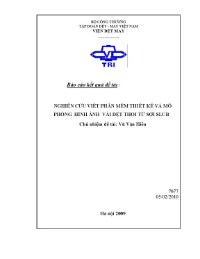 Luận văn nghiên cứu viết phần mềm thiết kế và mô tả hình ảnh vải dệt thoi từ sợi slub vũ văn hiếu
