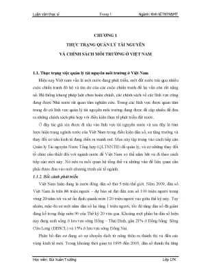 Luận văn thạc sỹ đề tài ứng dụng mô hình cge trong quản lý tài nguyên và chính sách môi trường
