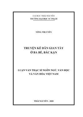 Luận văn thạc sĩ truyện kể dân gian tày ở ba bể bắc kạn
