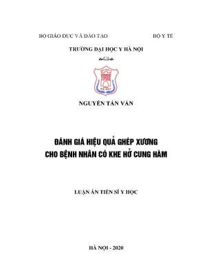 Luận án tiến sĩ nghiên cứu ghép xương cho khe hở cung hàm trên bệnh nhân khe hở môi và vòm miệng