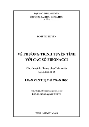 Luận văn thạc sĩ về phương trình tuyến tính với các số fibonacci