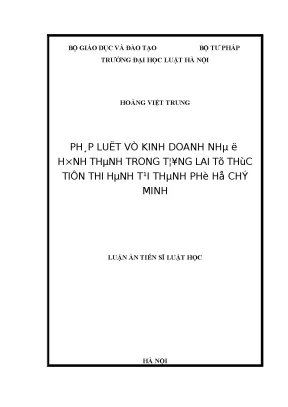 Luận án tiến sĩ pháp luật về kinh doanh nhà ở hình thành trong tương lai từ thực tiễn thi hành tại thành phố hồ chí minh