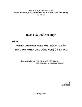 Luận văn nghiên cứu phát triển hoạt động tư vấn môi giới chuyển giao công nghệ ở việt nam