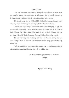 Nghiên cứu ảnh hưởng của tải trọng đến độ thấm clorua của bê tông làm cầu sử dụng phụ gia chống thấm nước luận văn thạc sĩ chuyên ngành xây dựng cầu hầm