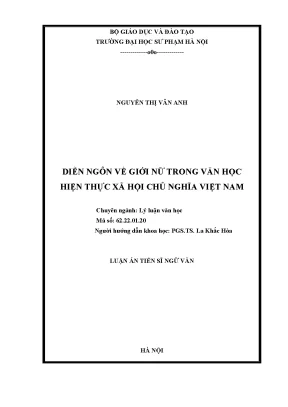 Luận án tiến sĩ diễn ngôn về giới nữ trong văn học hiện thực xã hội chủ nghĩa việt nam