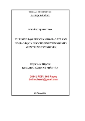 Luận văn thạc sĩ khoa học xã hội và nhân văn tư tưởng đạo đức của nho giáo với vấn đề giáo dục y đức cho sinh viên ngành y miền trung tây nguyên