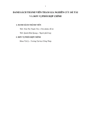 Luận văn thực trạng và giải pháp nâng cao hiệu quả học nhóm của sinh viên khoa vật lý trường đại học đồng tháp