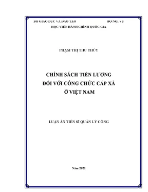 Luận án tiến sĩ quản lý công chính sách tiền lương đối với công chức cấp xã ở việt nam