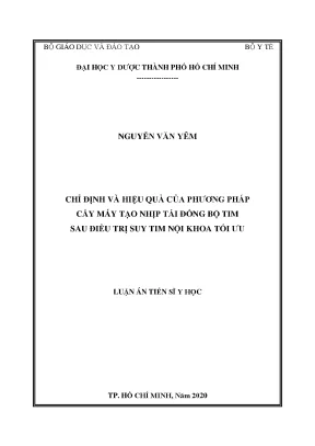 Luận án tiến sĩ chỉ định và hiệu quả của phương pháp cấy máy tạo nhịp tái đồng bộ tim sau điều trị suy tim nội khoa tối ưu