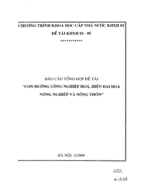Luận văn con đường công nghiệp hóa hiện đại hóa nông nghiệp và nông thôn