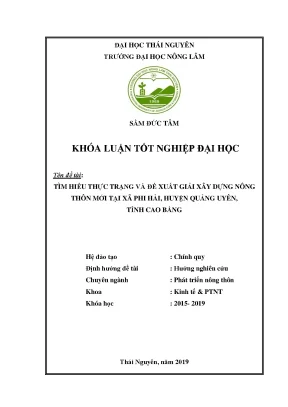 Luận văn thực trạng và một số giải pháp xây dựng nông thôn mới ở xã phi hải huyện quảng uyên tỉnh cao bằng