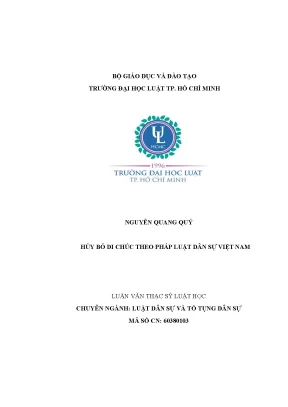 Luận văn thạc sĩ hủy bỏ di chúc theo pháp luật dân sự việt nam