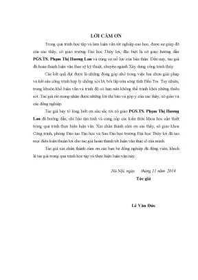 Luận văn thạc sĩ ứng dụng mô hình toán nghiên cứu quá trình diễn biến khu vực cửa sông tỉnh bến tre và đề xuất các giải pháp chỉnh trị