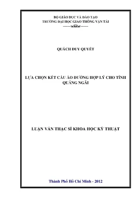 Lựa chọn kết cấu áo đường hợp lý cho tỉnh quảng ngãi luận văn thạc sỹ xây dựng đường ô tô và đường thành phố