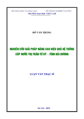 Luận văn thạc sĩ nghiên cứu giải pháp nâng cao hiệu quả hệ thống cấp nước thị trấn tứ kỳ tỉnh hải dương