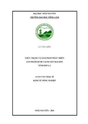 Luận văn thạc sĩ thực trạng và giải pháp phát triển sản phẩm ocop tại huyện mai sơn tỉnh sơn la