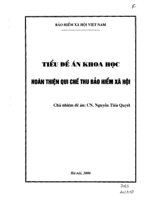 Luận văn hoàn thiện quy chế thu bảo hiểm xã hội